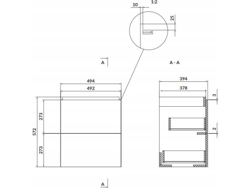 Cersanit S932-067 PODUM LARGA 50 WHITE ZMONT// CES.LARGA-PODUM-50-BI-ZMONT