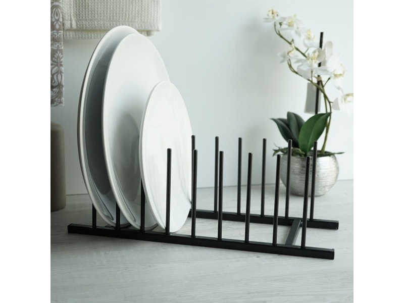 Home Styling Collection metall tallrikslock organisatör svart loft 34,5x12,5 cm | Köksutrustning - Köksredskap - Vitlökspress | GameStuff