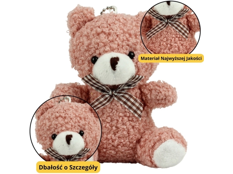 Teddybär Plüsch Schlüsselanhänger Ornament Rosa 8Cm