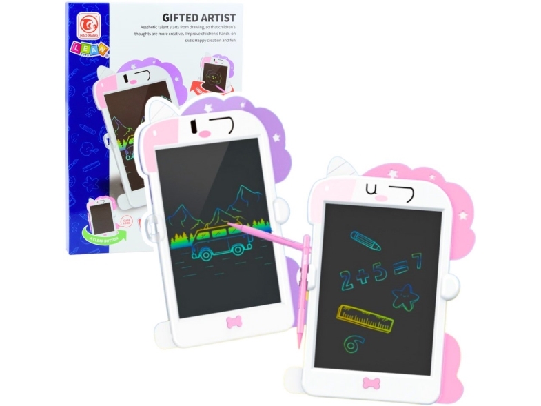 Lean Toys Einhorn Zeichenbrett Mit Stift Und Lcd-Bildschirm, 27,5X18 Cm