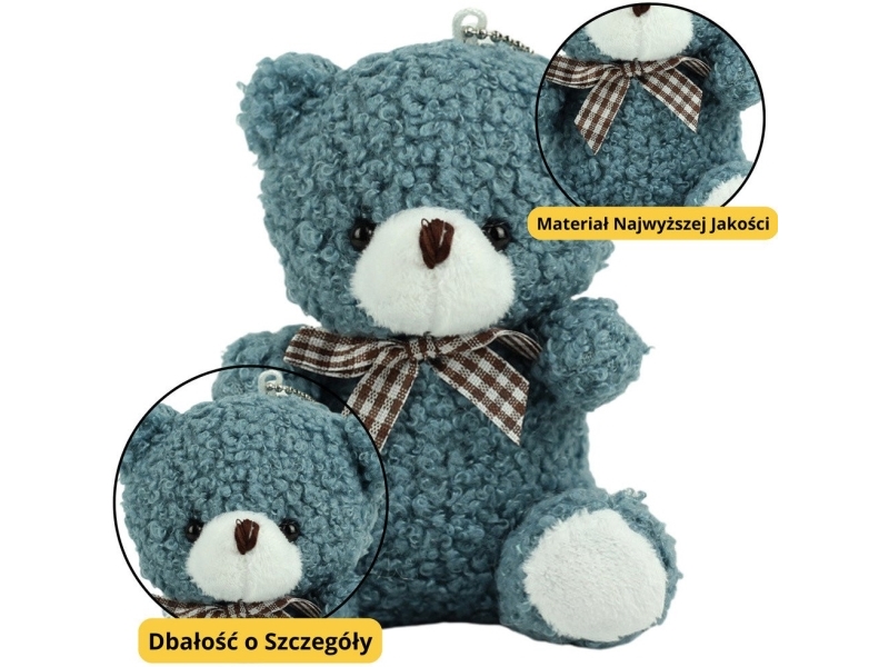 Leantoys Mis Plüsch-Schlüsselanhänger/Hänger Deko Dunkelblau 8 Cm