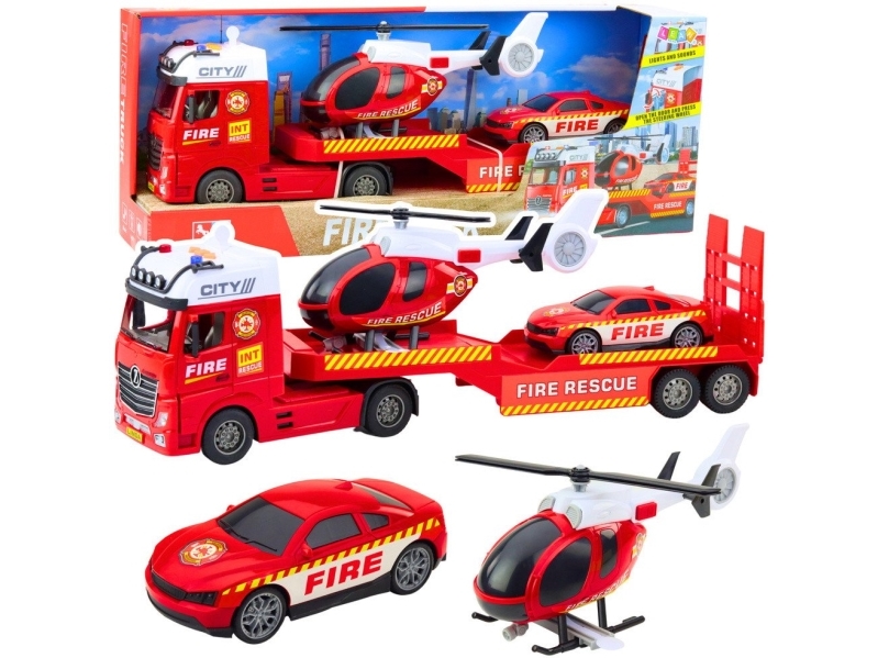 Brandvæsen Lastbil Helikopter Bilsæt Lys Lyde