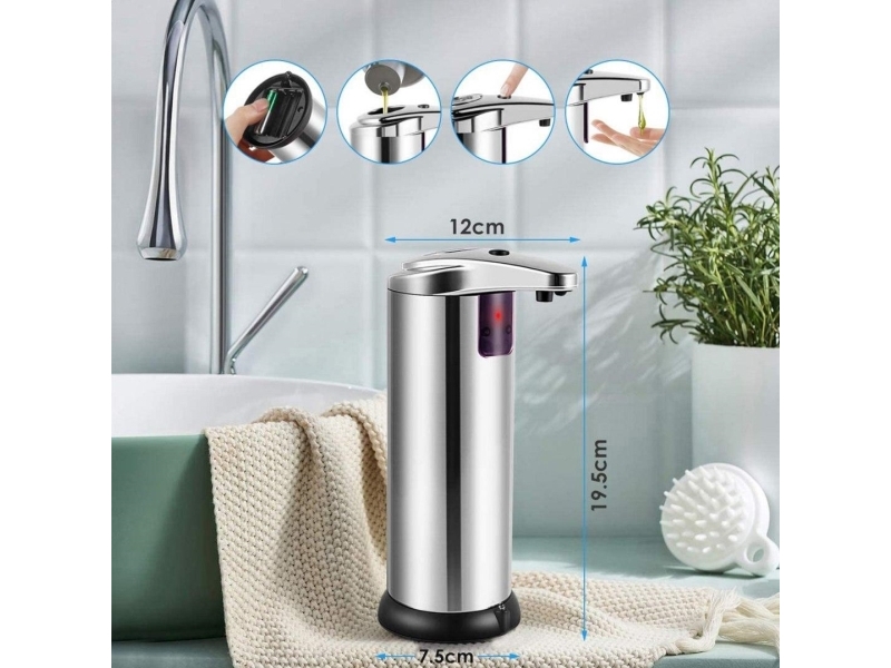 Platinet PLATINET HYGIENISK SENSOR TVÅLDISPENSER RUSTFRITT STÅL [45681] | Rengöring - Personlig vård - Tvål & dispensrar | GameStuff