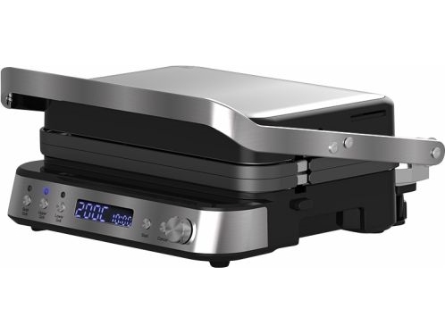 Orava Grillchef3, Schwarz, Edelstahl, Edelstahl, Rechteckig, Tasten, Drehregler, Rost + Blech, 2 Zone(N)