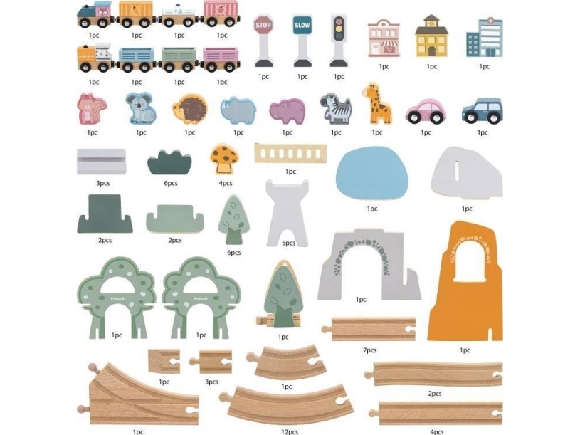 Träleksak tågbana 90 delar PolarB Viga | Hobby - Modelljärnväg - Nybörjarsatser | GameStuff