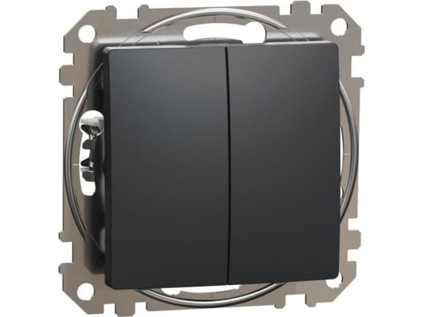 Schneider Electric Sedna Design dobbelttryck sort antracit | N - A | GameStuff