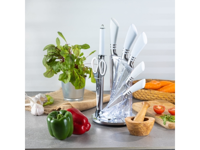 Edenberg Knivset 8 Dele Edenberg Eb906 Inox/White Stativ