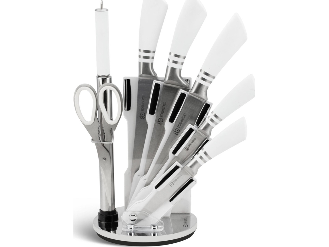 Edenberg knivset 8 dele Edenberg EB906 inox/white stativ
