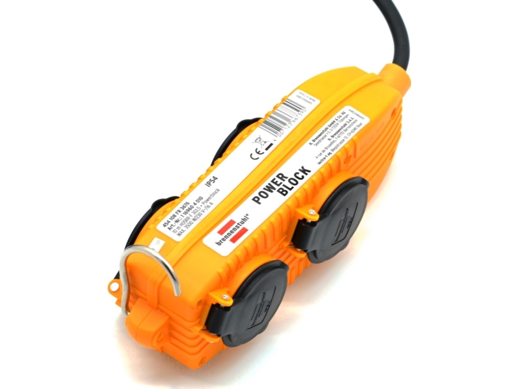 Brennenstuhl Brennustuhl Powerblock IP54 käytetty 10 m pitkä 4x230V/16A H07RN-F 1169604010