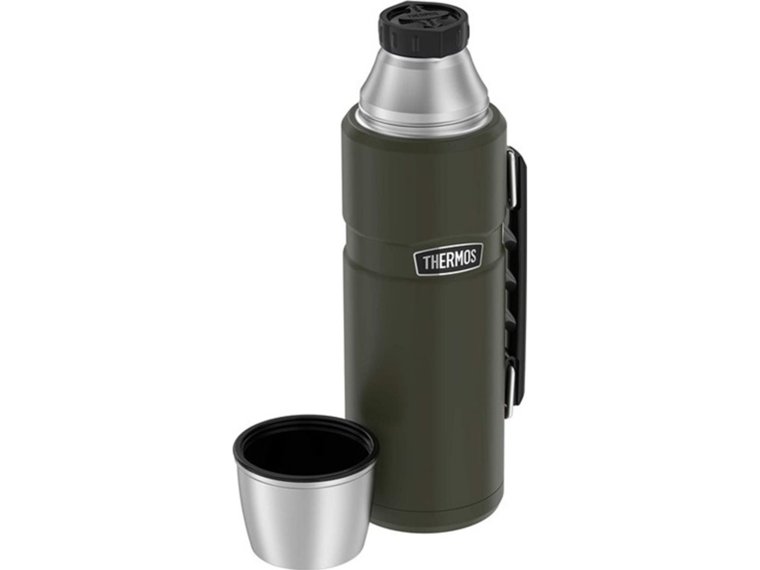 Thermos Termosas 470 Ml Termosas Su Puodelio Laikikliu - Armijos Žalias