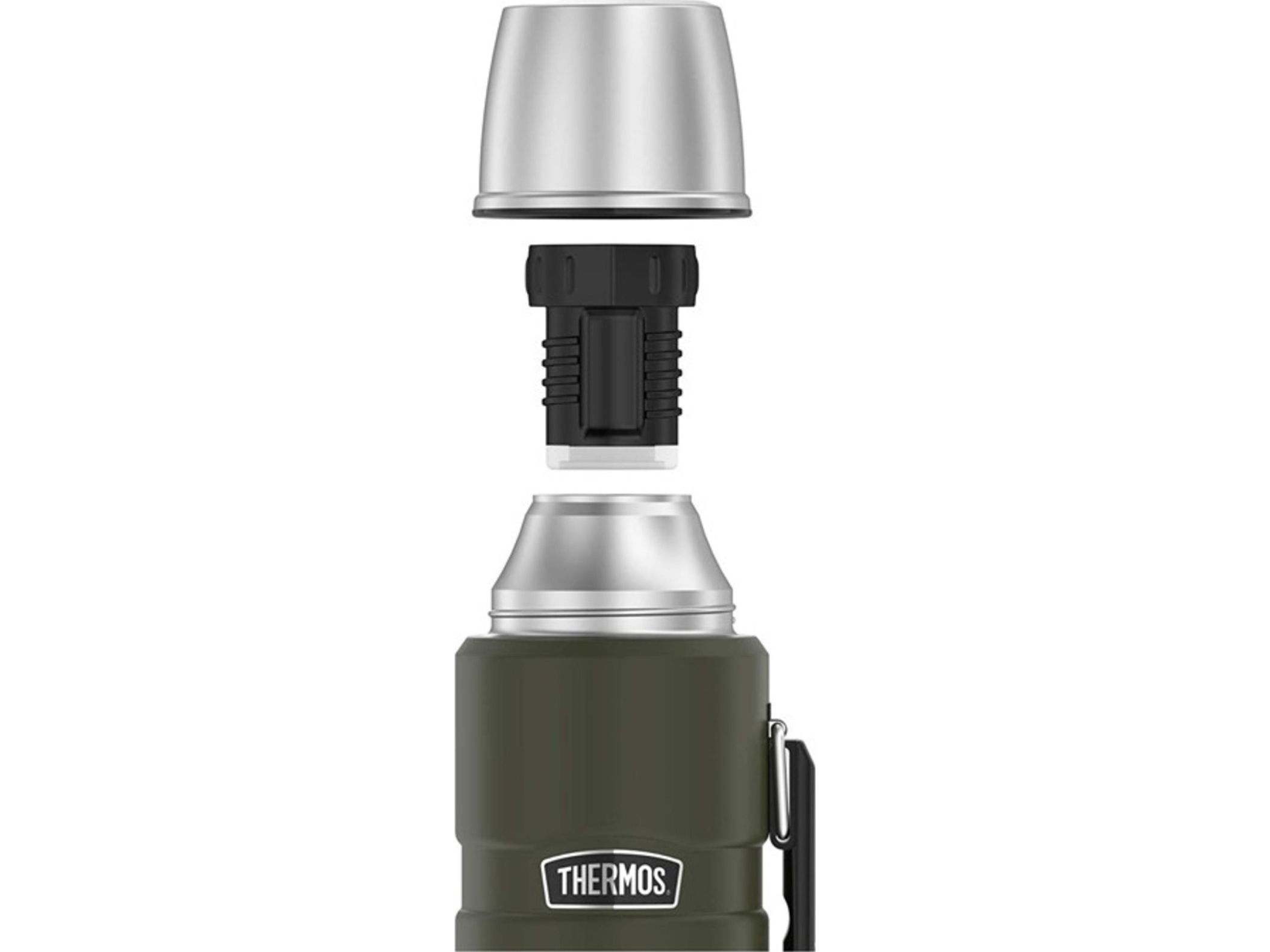 Termokande med drikkehåndtag 470 ml THERMOS - militærgrøn