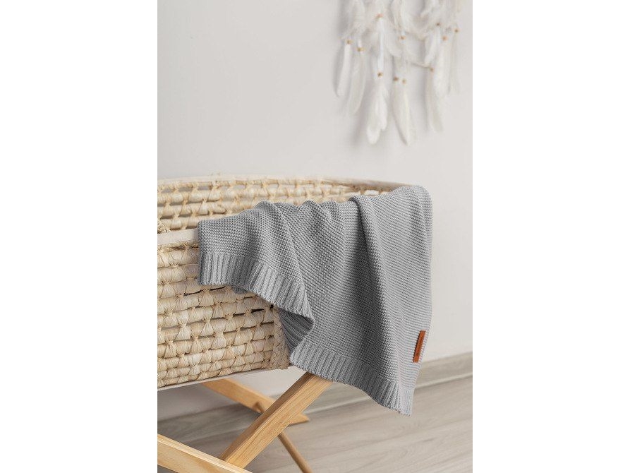 Sensillo bambus-/bomuldskøre/ko-sengetæppe 80x100 cm grå