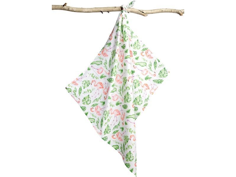 Sensillo museklap, muslin flamingo 70 x 80