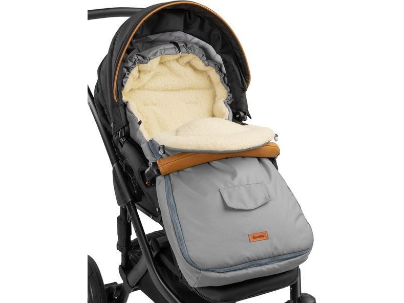 Sensillo WOOL SLEEPING BAG - LIGHT GRAY FOR PRAM (95x40)