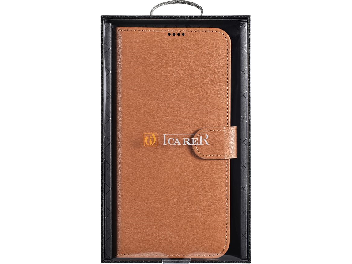Icarer Icarer Haitang Læderpungetui Til Samsung Galaxy S22+ (S22 Plus) Pungetui Cover Brun (Aksm05bn)