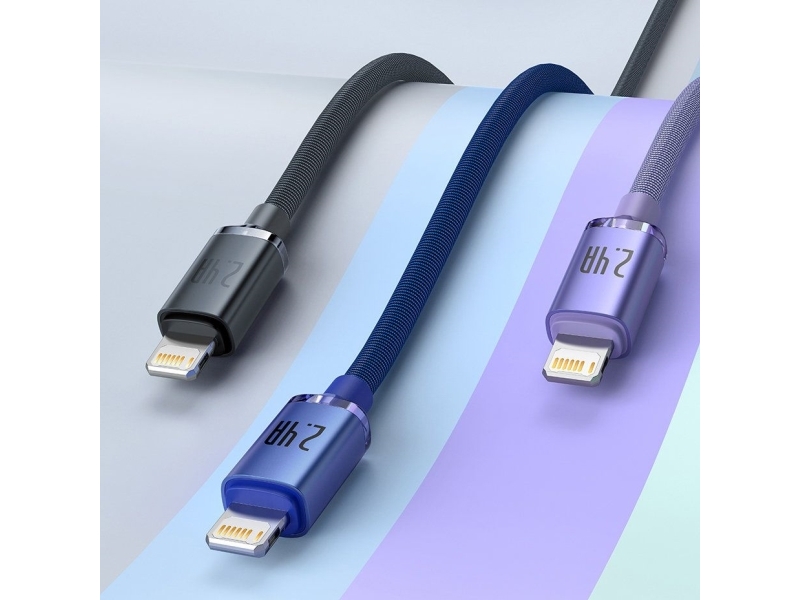 Kabel USB do Lightning Baseus Crystal Shine, 2.4A, 1.2m (niebieski)