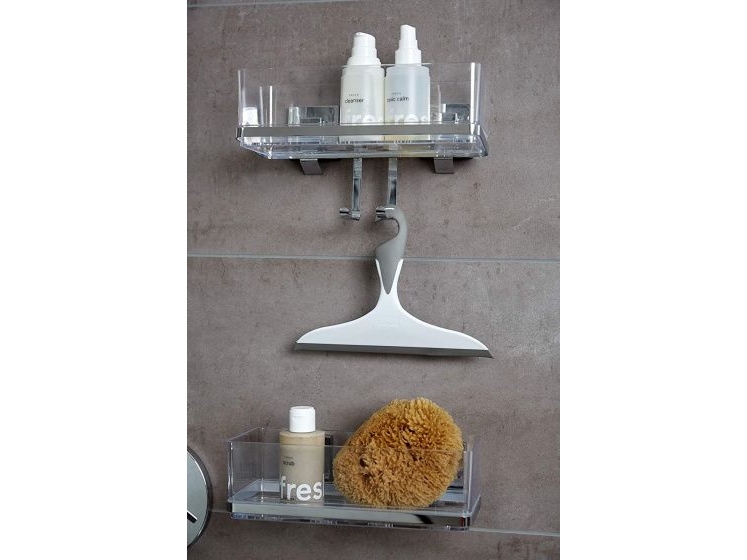 Wenko Vacuum-Loc sieninė lentyna su kabliukais Quadro tvirtinimas be gręžimo