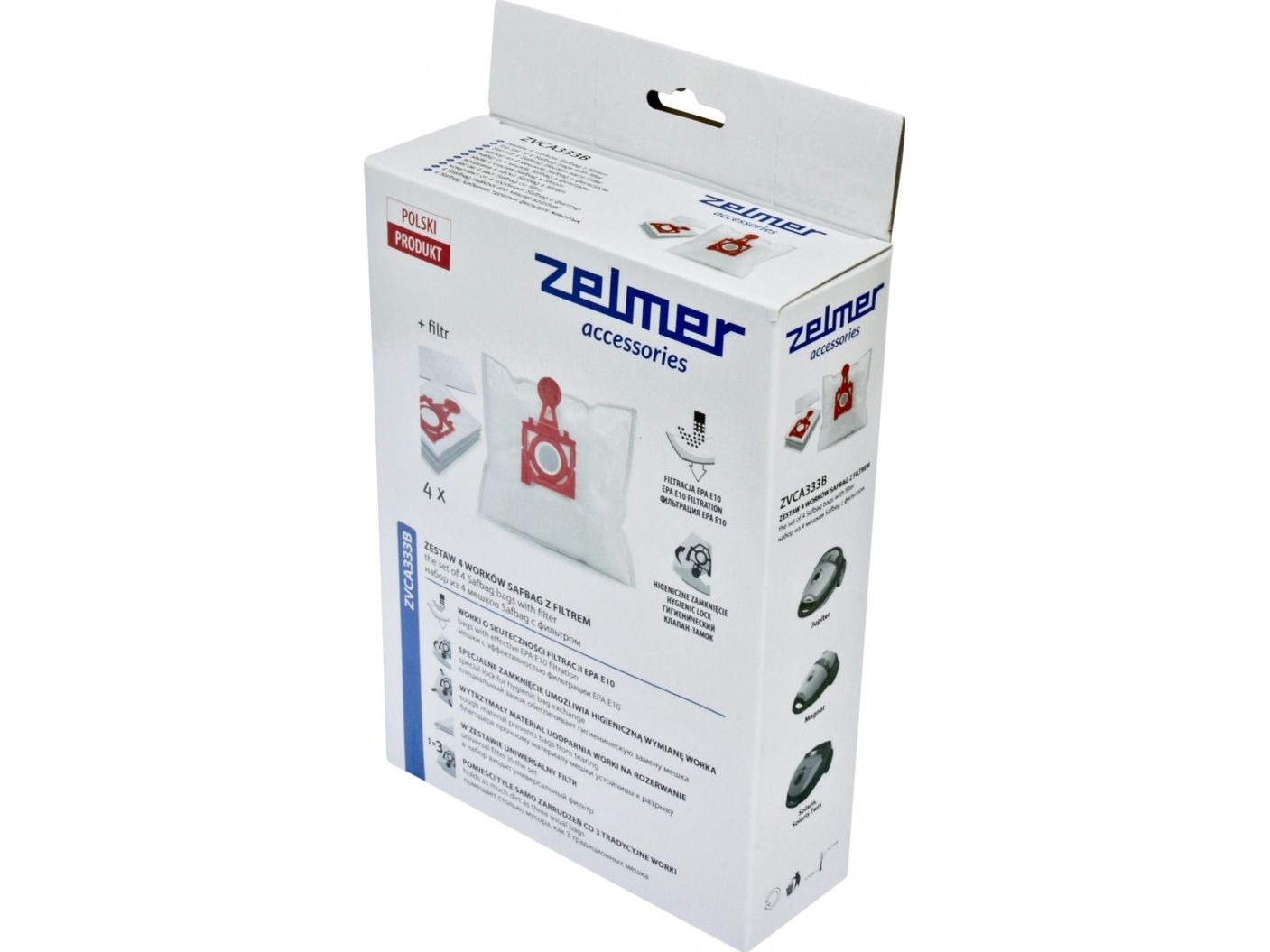 Zelmer Safbag Zvca333b 4 Stk. + Filter Rød