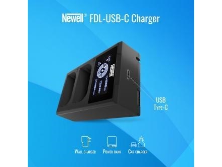 Newell FDL-USB-C dviejų kanalų įkroviklis, skirtas NP-W235