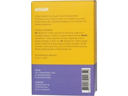Teministeriet Teministeriet - Moomin Rooibos Cranberry - 20 pyramid te | Köksapparater - Köksmaskiner | GameStuff