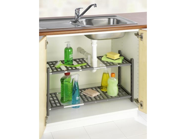 Wenko kaapin alle Flexi 28 x 44-82 cm harmaa