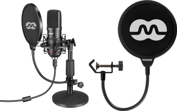 Mozos Usb-Mikrofon Mkit-900Pro Gamer + Pop-Mikrofonfilter Ps-1