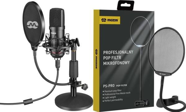 Mozos Usb-Mikrofon Mkit-900Pro Gamer + Ps-Pro Mikrofon-Popfilter