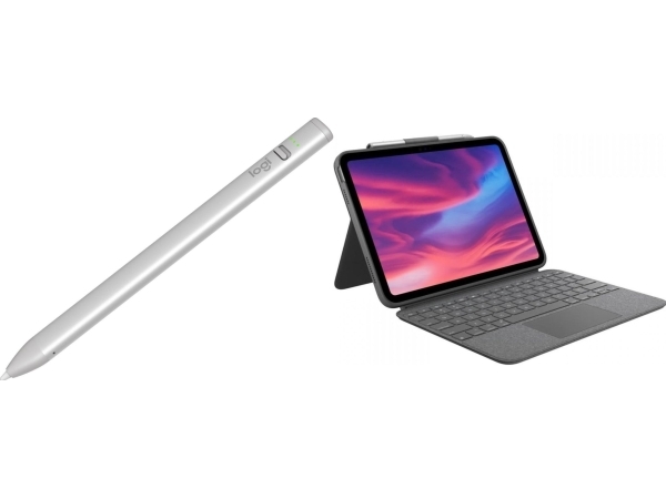 Rysik Logitech Crayon - Silber (914-000074) + Combo Case Touch Do Ipad (10Th Gen) Szare (920-011441)