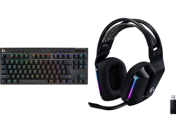 Logitech Pro X Tkl Lightspeed Gx Brown Keyboard (920-012136) + G733 Lightspeed Sort (981-000864)