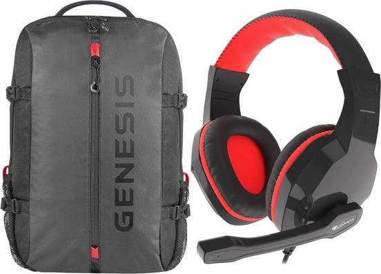 Genesis Pallad 410 15.6" Rucksack (Nbg-1947) + Genesis Argon 110 Red Kopfhörer (Nsg-1437)