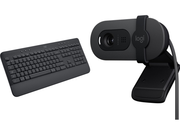 Logitech K650 Signature Keyboard (920-010945) + Brio 100 (960-001585)