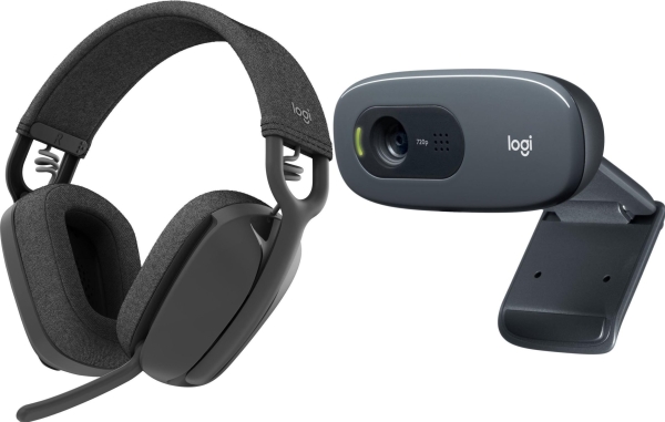 Logitech Zone Vibe 100 Kopfhörer (981-001213) + C270 (960-001063)
