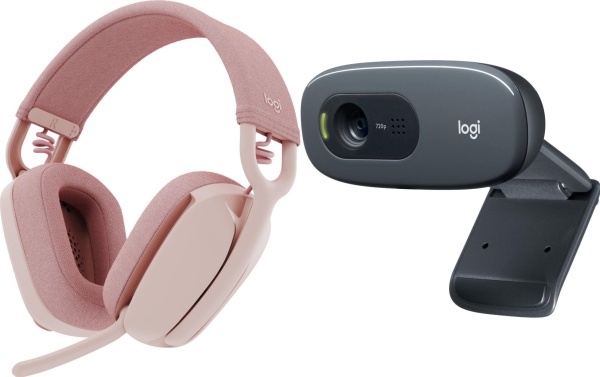 Logitech Zone Vibe 100 Kopfhörer (981-001224) + C270 (960-001063)