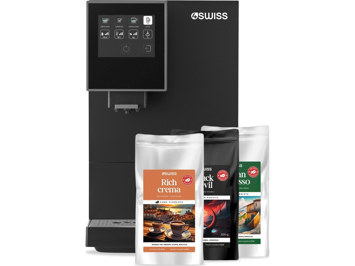4Swiss A24 Roma Espressomaschine + 3X 500G Kaffees