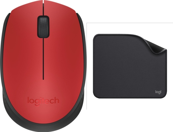 Mysz Logitech M171 Czerwony (910-004641) + Studio Series - Graphite (956-000049)
