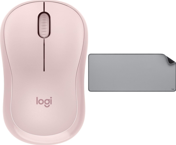 Mysz Logitech M240 Silent Różowa (910-007121) + Studio Series - Mid Grey (956-000052)
