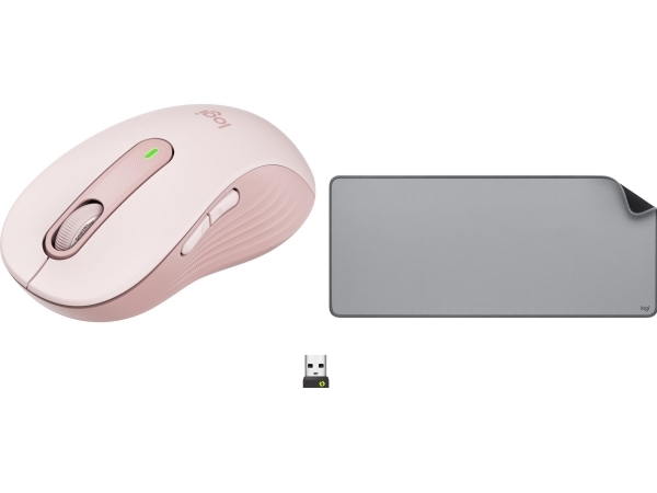 Logitech M650 L Pink Mouse (910-006237) + Studio Series - Mid Grey (956-000052)