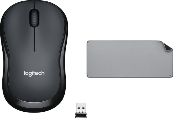 Mysz Logitech M220 Silent (910-004878) + Studio Series - Mid Grey (956-000052)