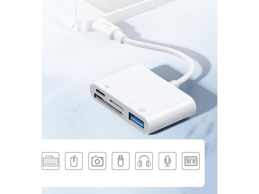 Lightning - USB OTG adapteris Joyroom S-H142 SD kortelių skaitytuvas Micro SD - baltas | N - A | GameStuff