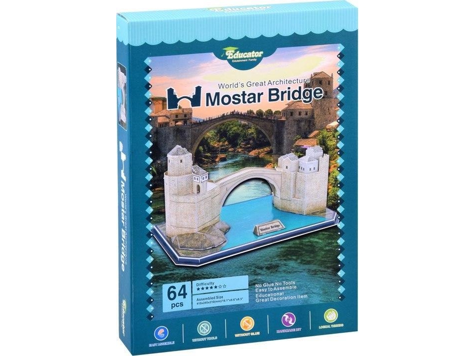 Jokomisiada Puzzle 3D Den Gamle Bro I Mostar 64 Ele Za2900