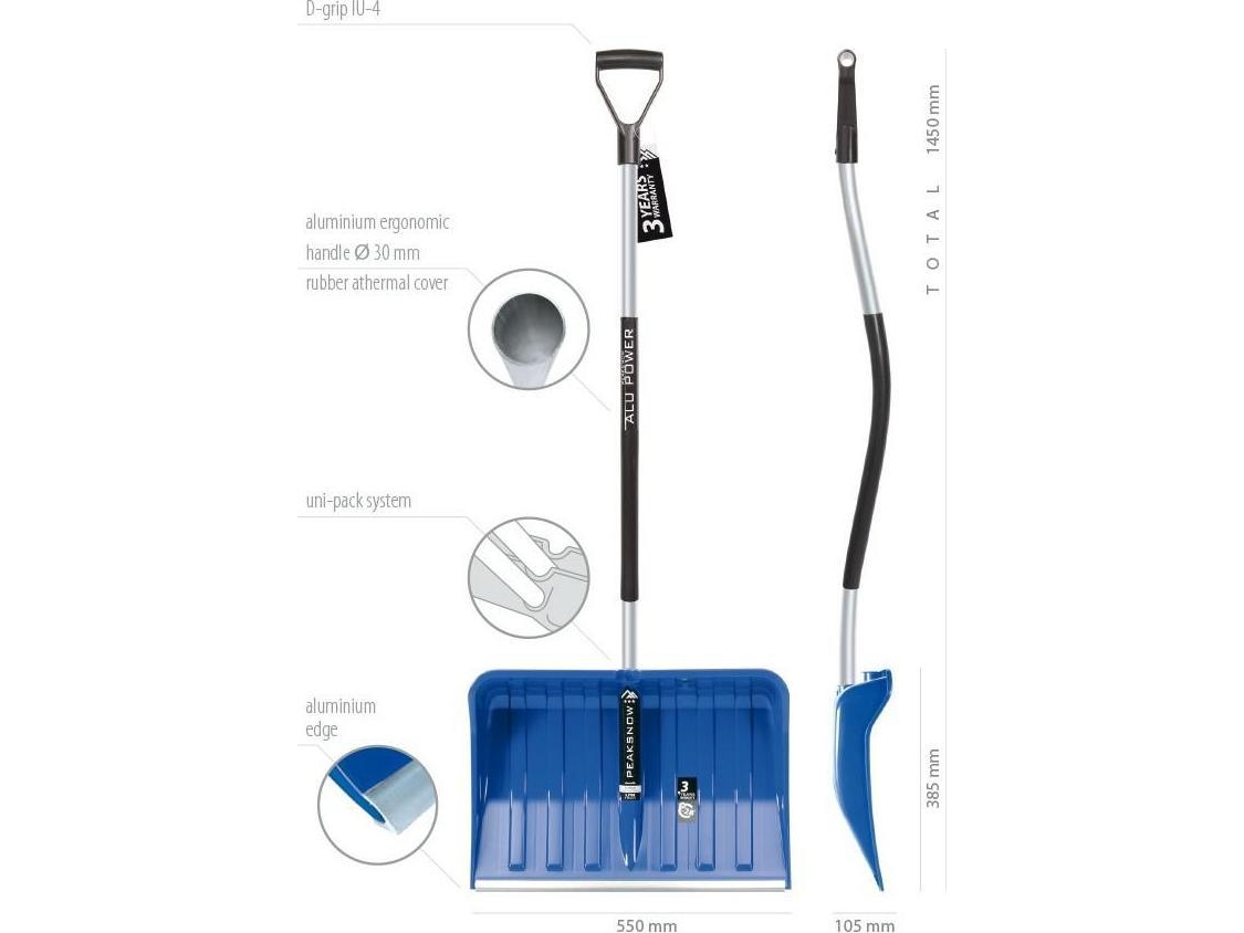 PROSPERPLAST sniego dewable Alpinus Alutube Ergo 550mm