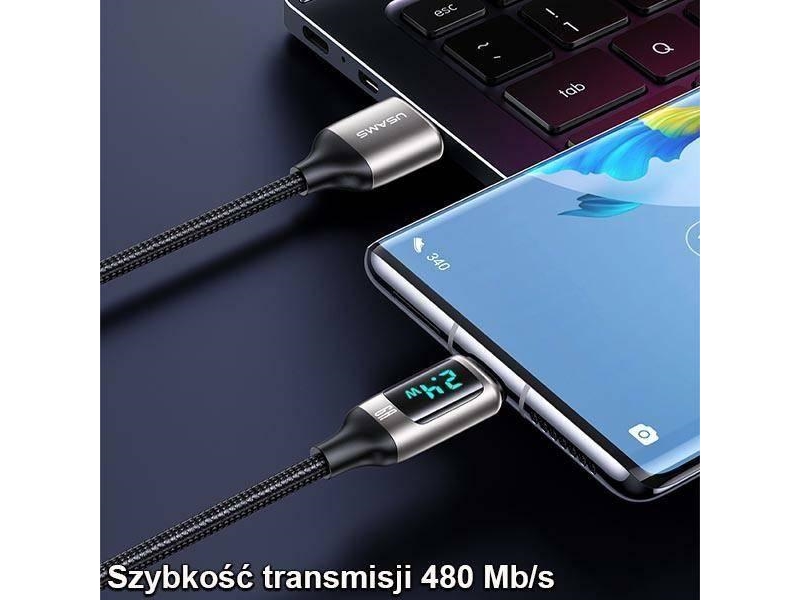 Kabel USB Usams USB-A - USB-C 1,2 m Czarny (6958444975412)