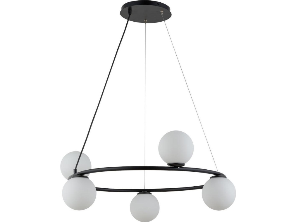 Hängelampe Sigma Moderner Kronleuchter Gama Kolo Aus Glas-Kugeln Schwarz