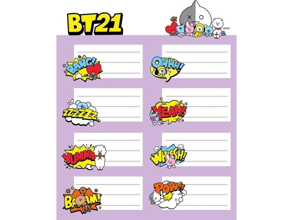 BT21 Line Friends BT21 – sæt med 16 klistermærker til notesbøger/bøger