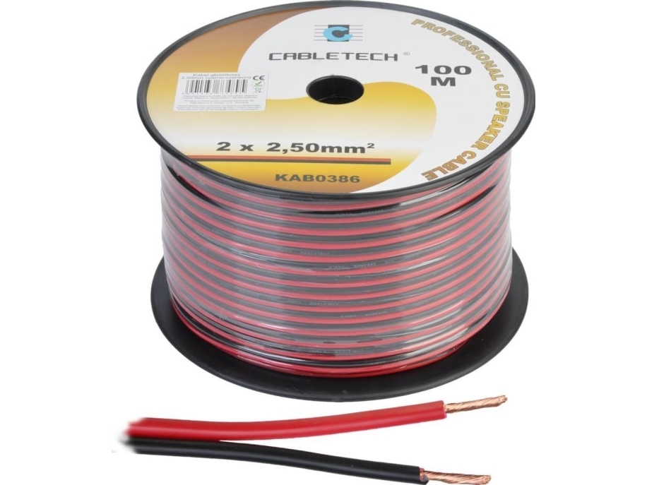 Cabletech Högtalarkabel 2,5 mm svart/röd | TV, Ljud & Bild - Musikstudio - Kablar & Kontakter | GameStuff