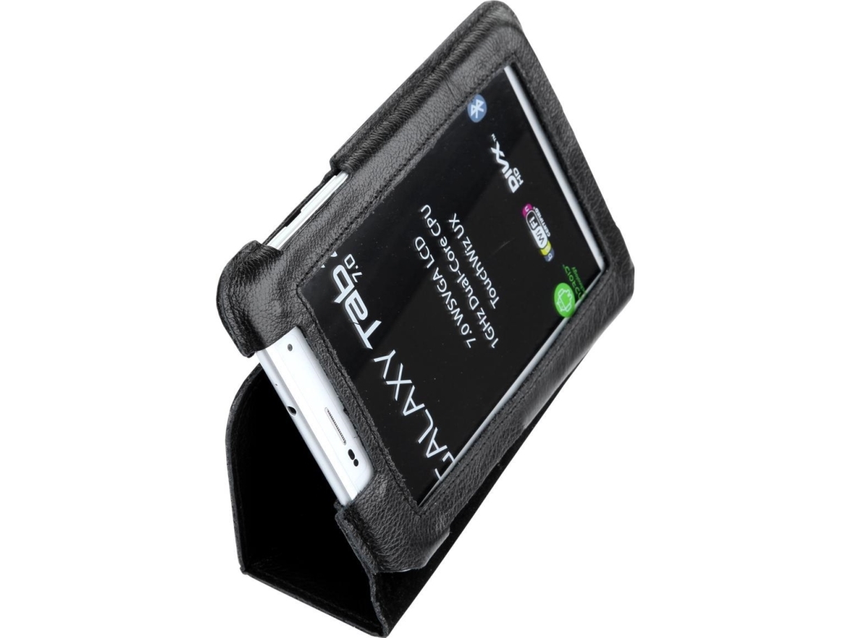 Quer Juodas Dėklas, Skirtas Samsung Galaxy Tab P3100 (Natūrali Oda)