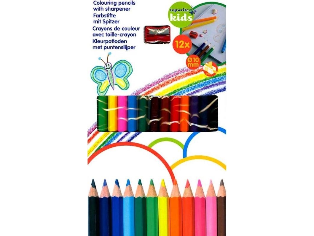 Topwrite - blyantkridt 12 stk. med spidser