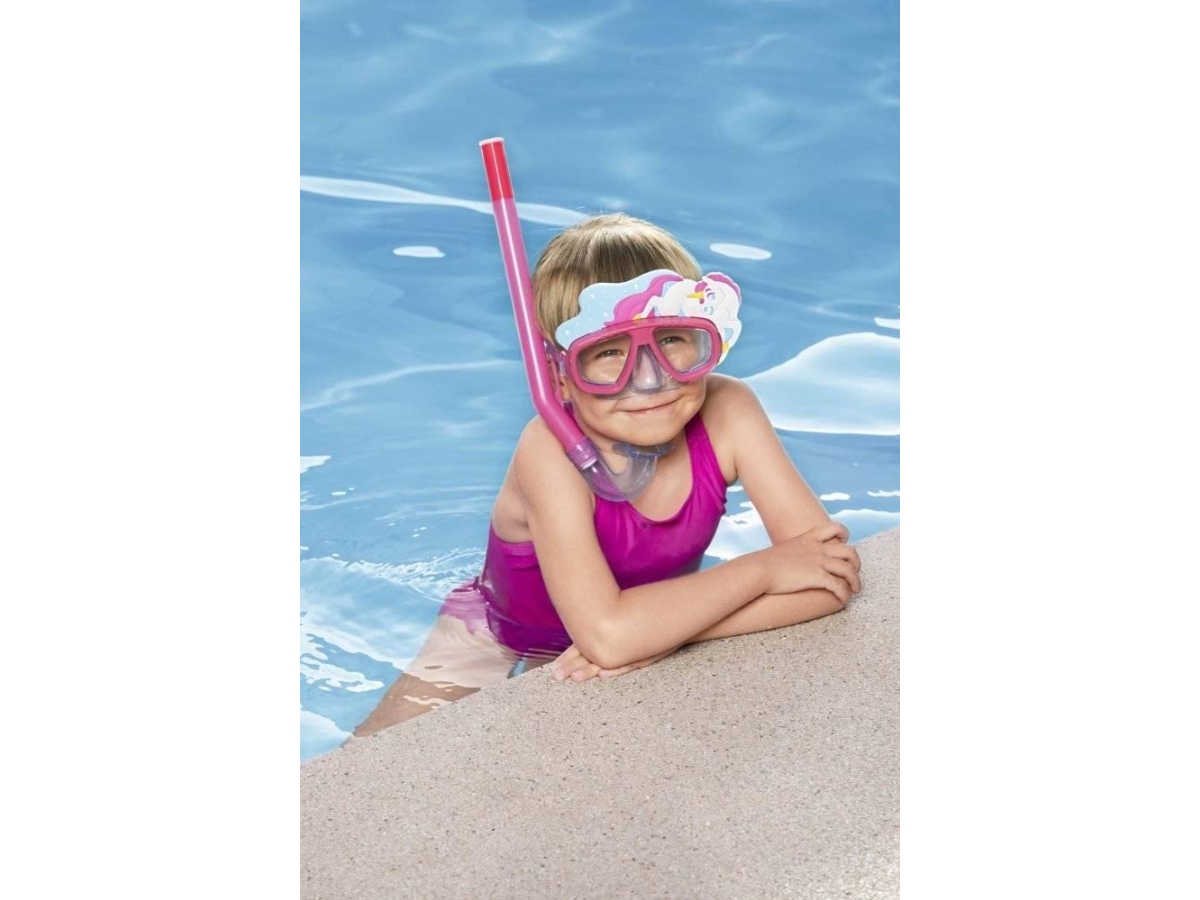 Bestway Hydro-Swim Lil Animal Snorkel Mask, Child, Half Face Mask, Polycarbonate, Assorted Colours, 3 Yr(S), En 16805/Astm F963/En1972