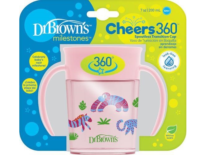 Dr Browns TC71005-DR Dr Brown's drikkekrus 360°* drikker som i et glas 200 ml pink