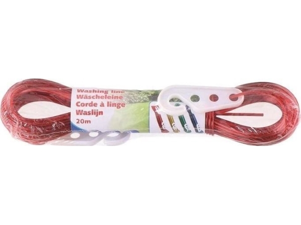 Lifetime - 20m tvättlina/rep med krokar (röd) | Vitvaror - Vitvaror tillbehör - Torktumlare tillbehör | GameStuff